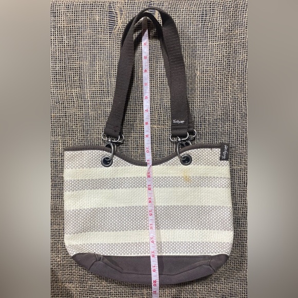 Thirty-one Tote Water Resistant Brown/Beige Textured Straw Removable Straps - Picture 7 of 13